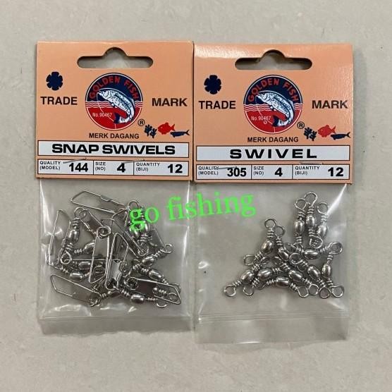 Kili Kili Pancing Golden Fish Barrel Swivel 305 bungkusan 1-14