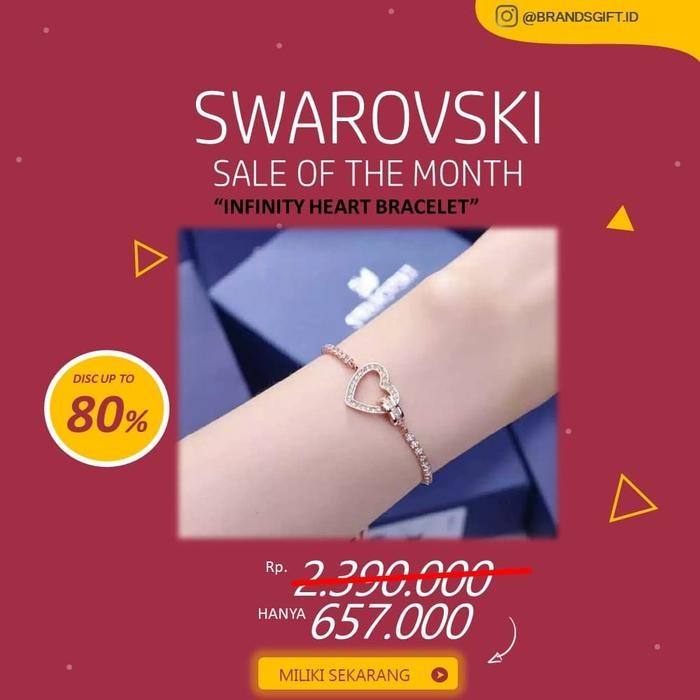 Clavie- Promo Gelang Swarovski Infinity Heart Bracelet Original 100%