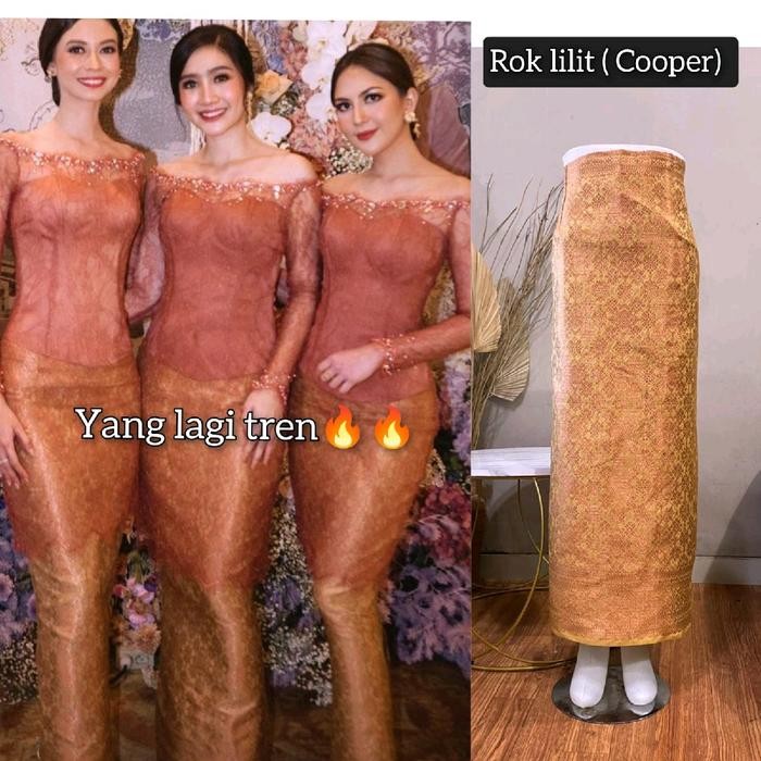 Trenatik- Rok Lilit Songket/Rok Songket Instan/Setelan Kebaya/Kain Bawahan Kebaya