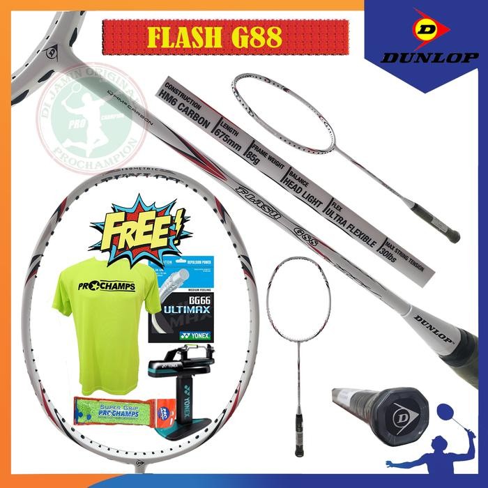 READY DUNLOP FLASH G88 / FLASHG88 RAKET BADMINTON ORIGINAL