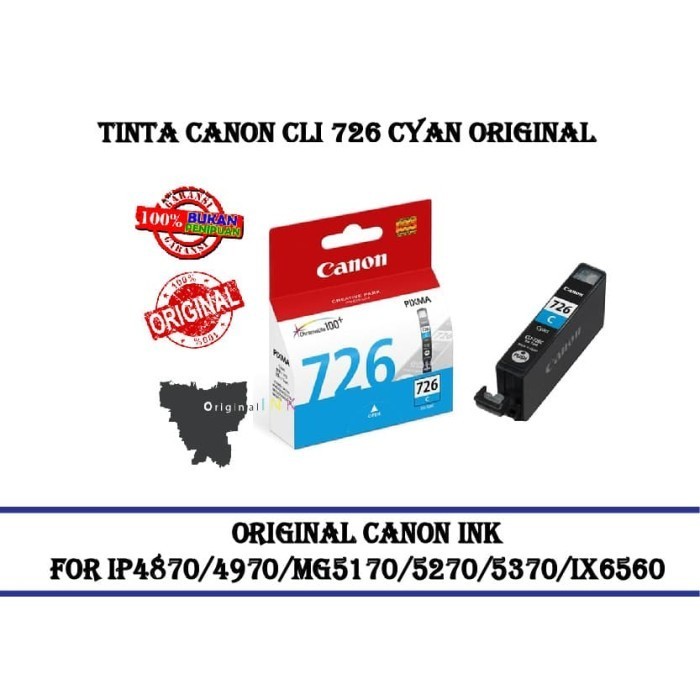 promo Tinta Canon Cli 726 Cyan Ink Original