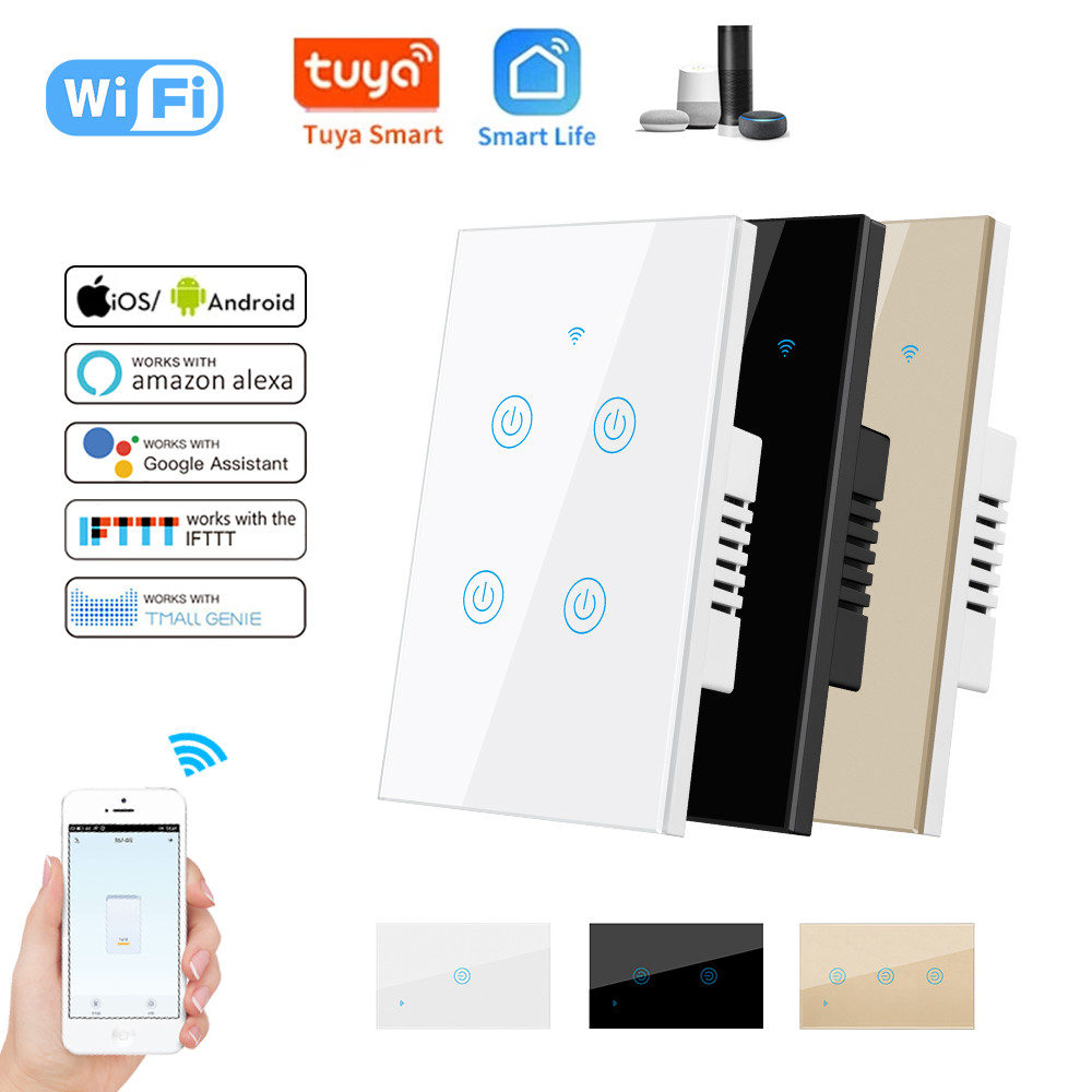 Smart Touch Panel Bluetooth Wifi Switch Tuya Smart Life APP Timer