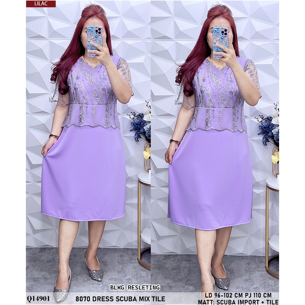 [NEW] 8053 / 8038 / 8055 / 8050 / 8051 DRESS SCUBA TEBAL MELAR KOMBINASI TILE BORDIR Q13242