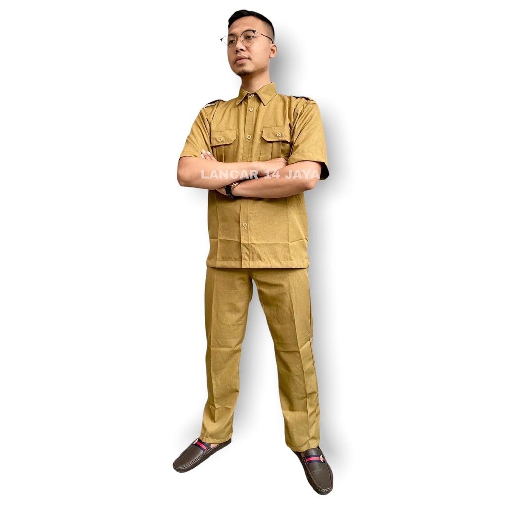 Promo  Seragam Pns Pria Lengan Panjang Baju Dinas Pemda Baju Pns Khaki Tua Baju Pemda Pria
