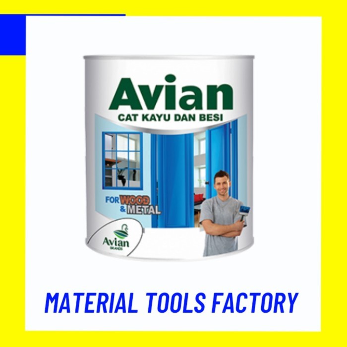 Avian Cat Minyak Kayu Besi Putih dan Warna 1 kg - cat kayu - cat besi - cat pagar