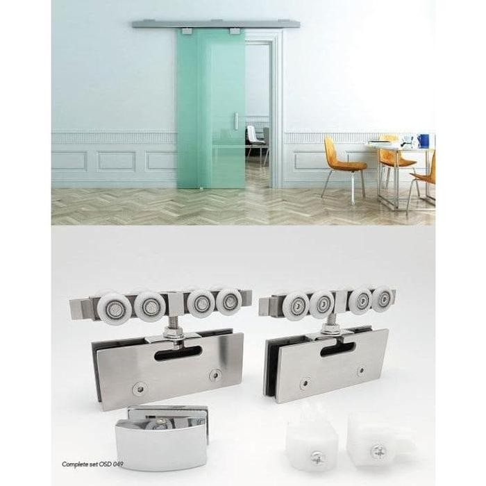 TERBARU Glass Sliding Roller Clamp Kaca Sliding Etalase Showcase Kaca Sliding HOT SALE