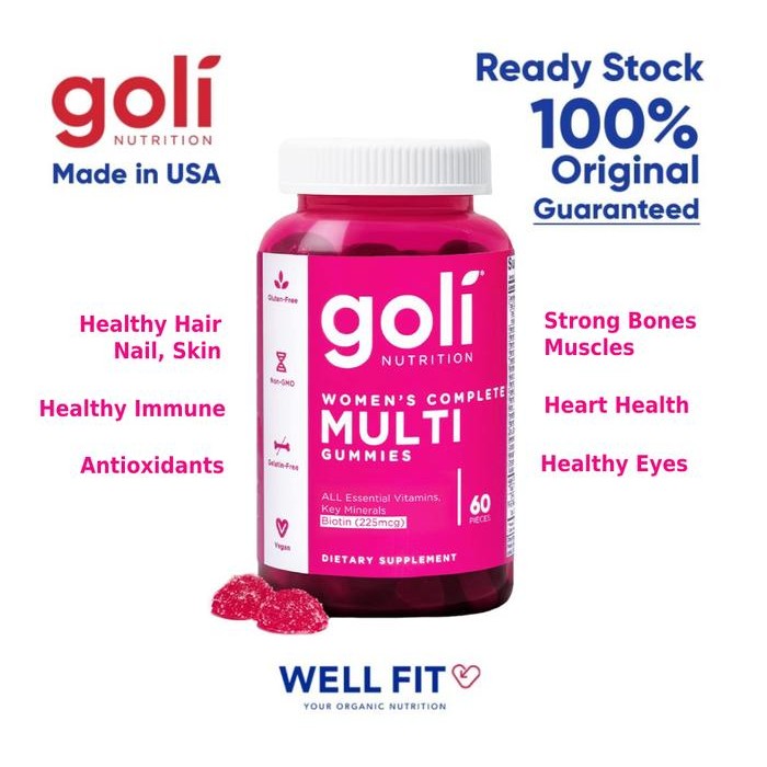 

Official Women'S Complete Multi Gummy From Goli / Goli Pink / Biotin
