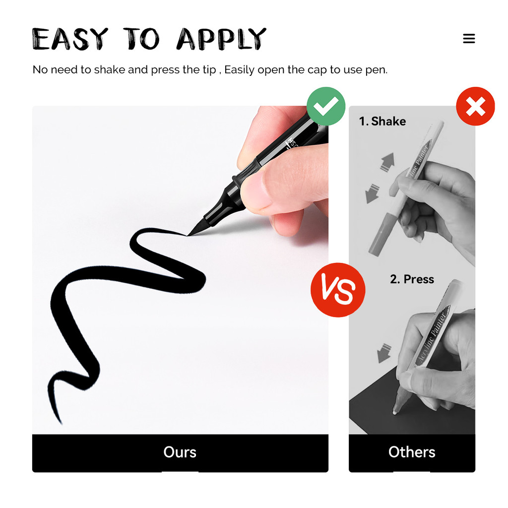 

Arrtx Black Acrylic Paint Pens 8 Pack Brush And Fine Tip Paint Markers For Rock Painting Drawing,