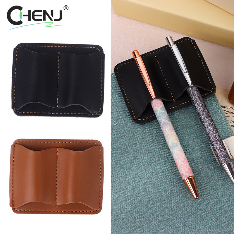 1pcs Leather Metal Clip Pen Holder Pen Ring Leather Journal 2 Pack Notebook Pencil Clip Metal Clip A