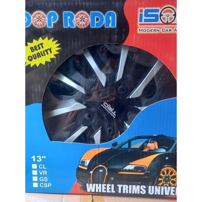Mister Gear Dop Roda / Wheeldop Tutup Velg Mobil Ring 13 Dan Ring 14 Dop Roda Type Exo Silver -