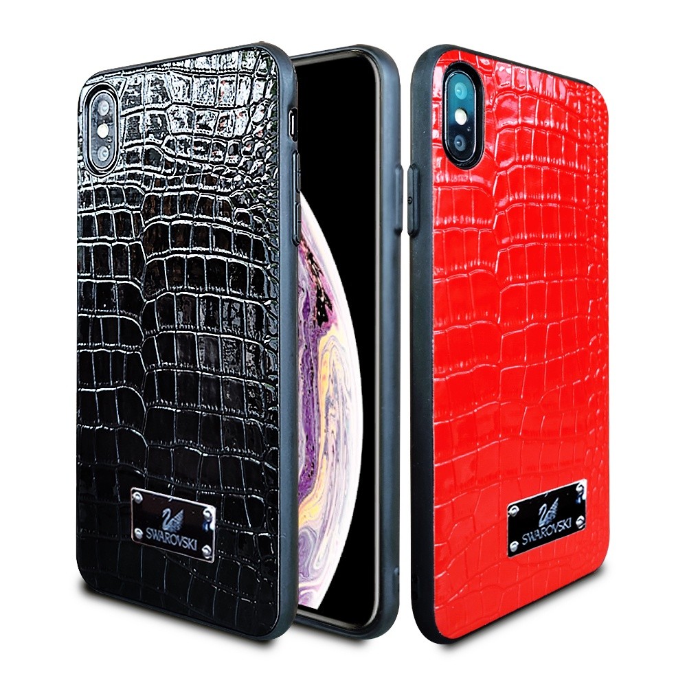 [ CUCI GUDANG ] Case Hp Iphone Xs Max SWAROVSKI Leather Hybrid Softcase