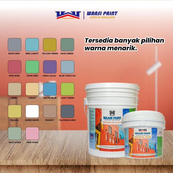 Auradeko Waasi Paint - Cat Dinding Exterior Tembok Rumah Outdoor Anti Air Tahan Cuaca Panas 5Kg