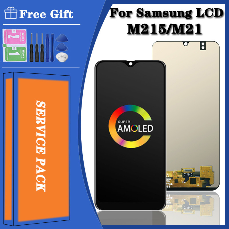 SUPER AMOLED 6.4" display For Samsung  M21 M215 M215F LCD Display With Touch Screen Digitizer M215F/