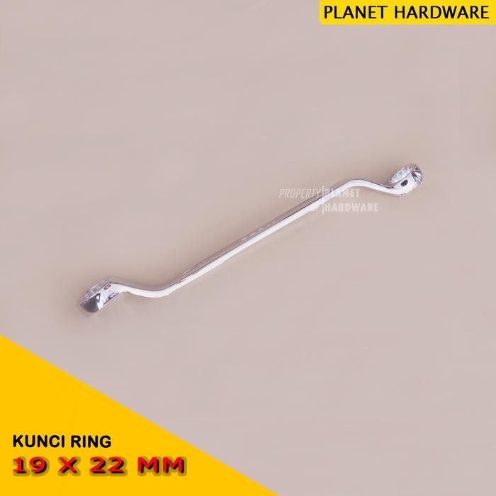 Auradeko Kunci Ring 19X22 Mm Chrome Double Ring Offset Spanner