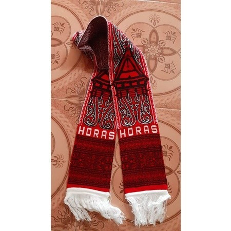 Benteng Onderdil Syal/Stola/Selendang Bahan Rajut Motif Etnic Batak - Souvenir Batak