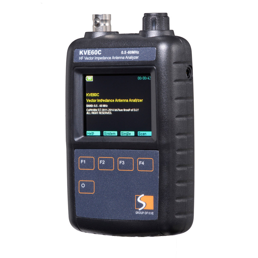 Shortwave HF Antenna Analyzer KVE60C 0.5-60MHz HF Vector Impedance Antenna Analyzer with 3pcs RF Ada