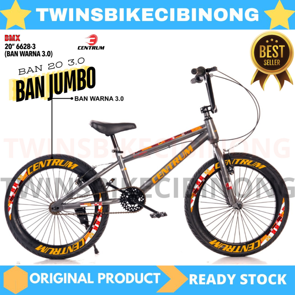Sepeda BMX 20 Centrum 6628 Ban 3.0 Jumbo Oversize