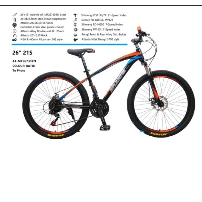 MTB 26 / 24 / 20 Sepeda Gunung Atlantis X Foster X Tango