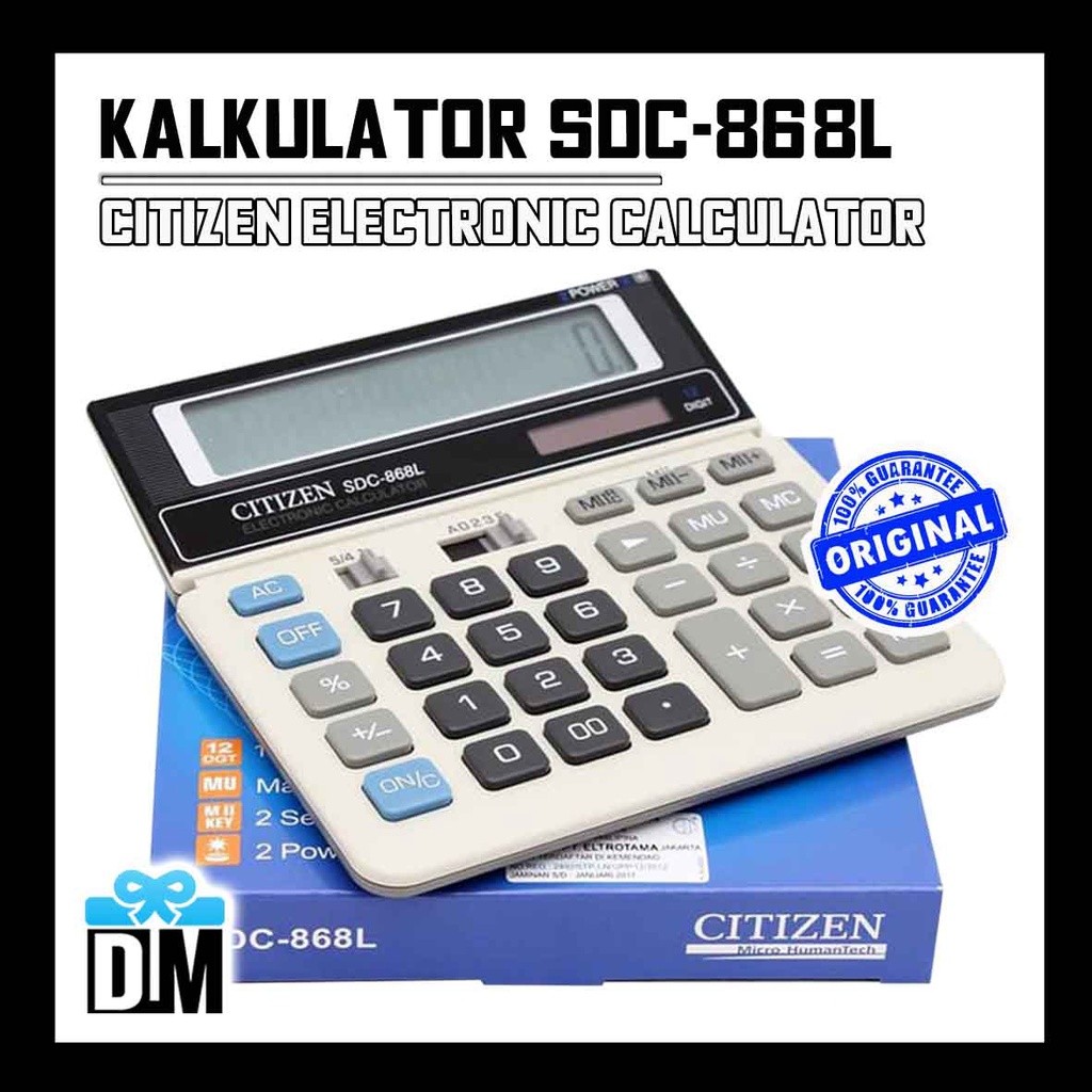 

[READY] Kalkulator Kantor Dagang Citizen SDC 868 L Ukuran Standar Besar Sempoa Eletronik Mesin