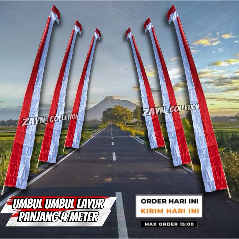 BENDERA UMBUL UMBUL LAYUR MERAH PUTIH ISI 20 PCS(1 KODI ) UMBUL UMBUL MERAH PUTIH