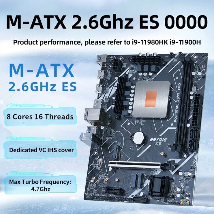 ERYING Gaming PC Motherboard i9 Kit with Embed 11th Core CPU 0000 ES