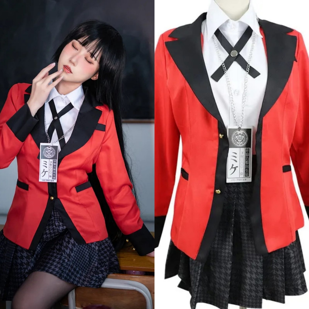 (COD) READY STOCK KOSTUM COSPLAY KAKEGURUI JABAMI YUMEKO SEIFUKU BLAZER