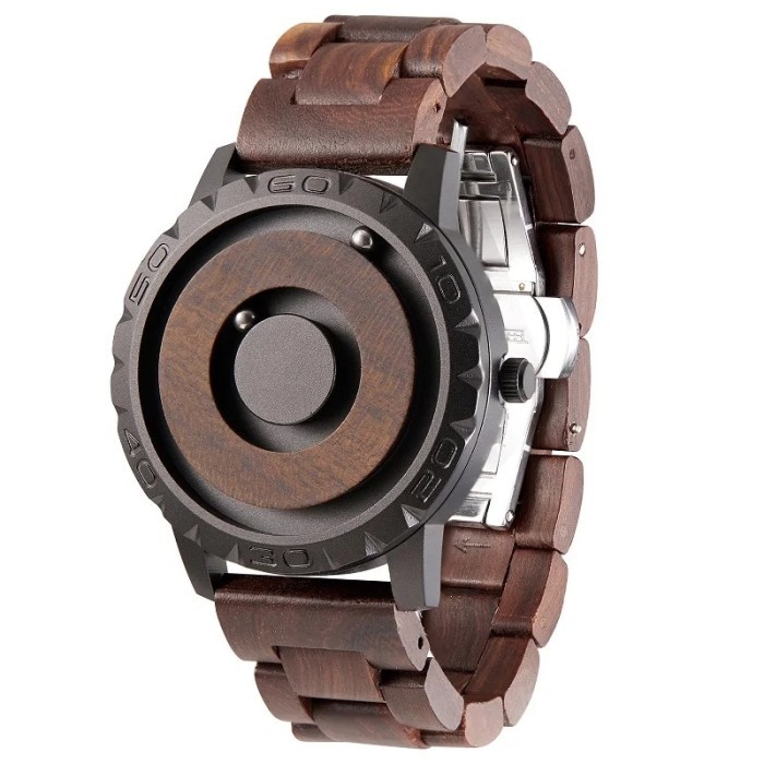 Fashion Quartz Wristwatches EUTOUR E030 Magnetic Wooden Watch Casual