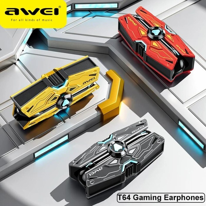 Awei T64 TWS Gaming Earphones Wireless Buletooth Headphone With Game