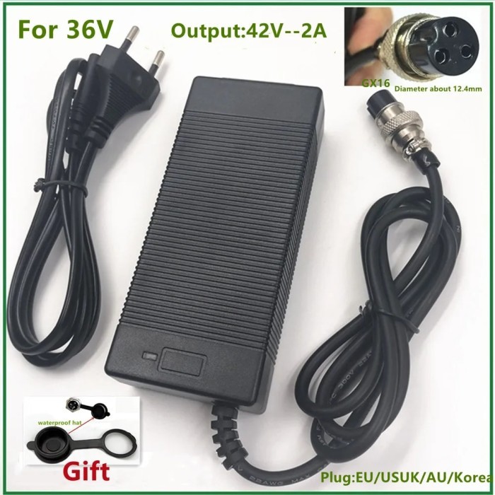 36V Li-ion Battery Charger Output 42V2A Charger for 36V Electric Bike