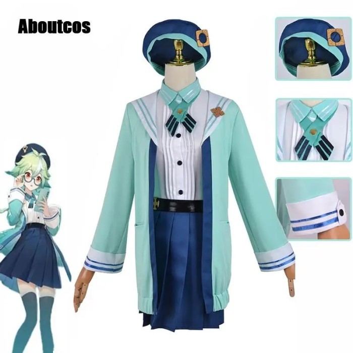 Aboutcos Game Genshin Impact Cosplay Costume Cute Sucrose Genshin