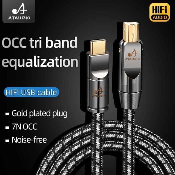 ATAUDIO HiFi USB Cable USB Type A To B Audio usb otg type B Cable For