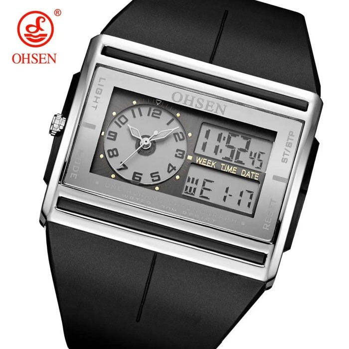 OHSEN Brand Digital Quartz Mens Fashion Sport Watch Wristwatch Dual