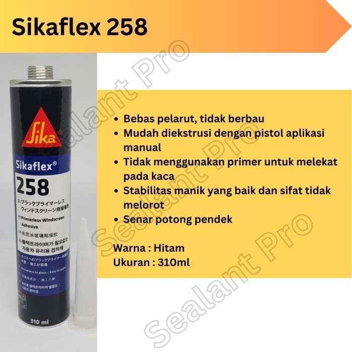Sealant Kaca Mobil Sikaflex 258 Lem Kaca Mobil - Hitam