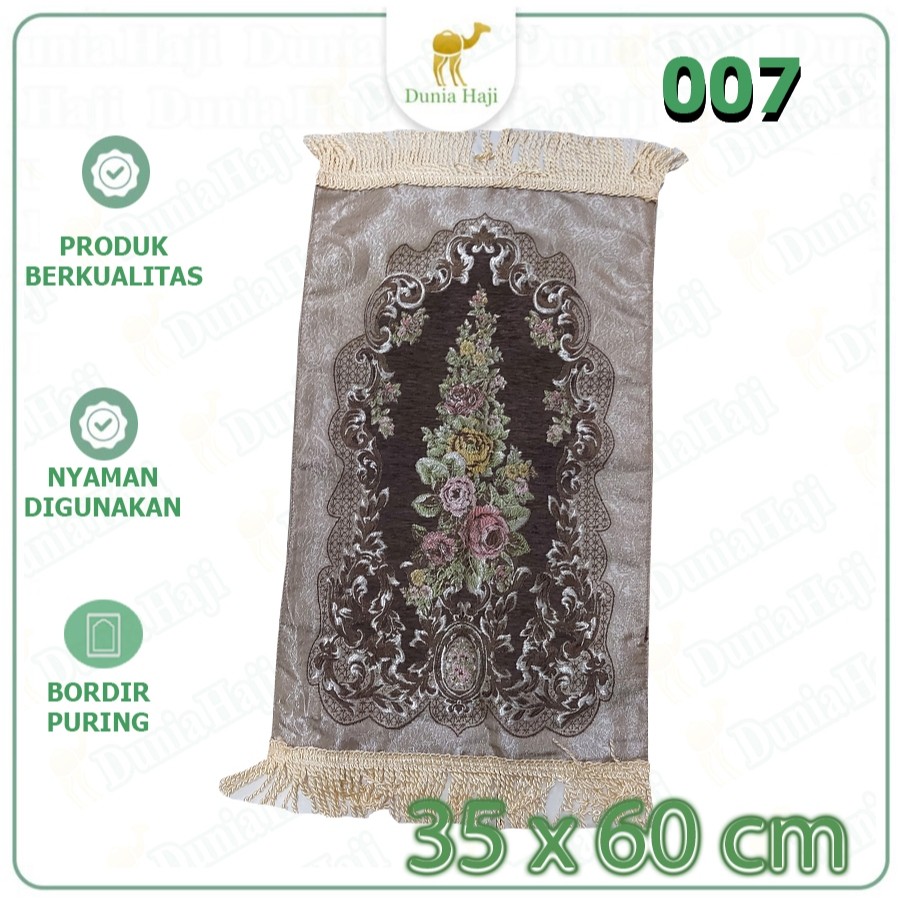 

SAJADAH MUKA 35X65 KEPALA BORDIR MOTIF KABAH EKSLUSIV TEBAL TURKI MINI TURKEY TURKIYE