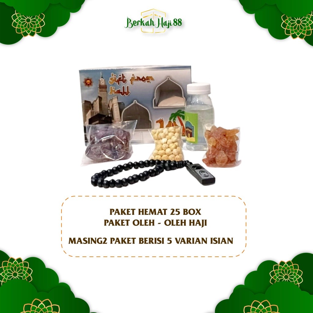

PAKET OLEH-OLEH HAJI UMROH PAKET HARGA HEMAT 25PCS