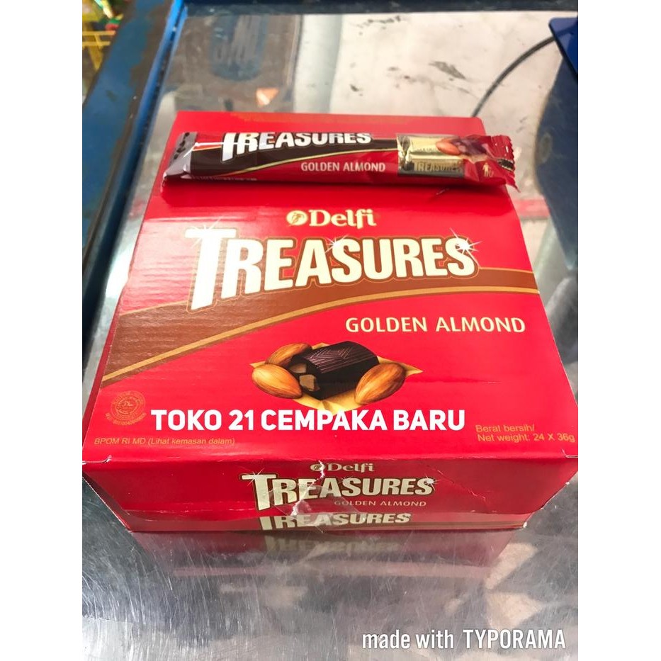 

Delfi Treasures Golden Almond 1 PACK isi 24 PCS Murah Coklat Treasure Terlaris