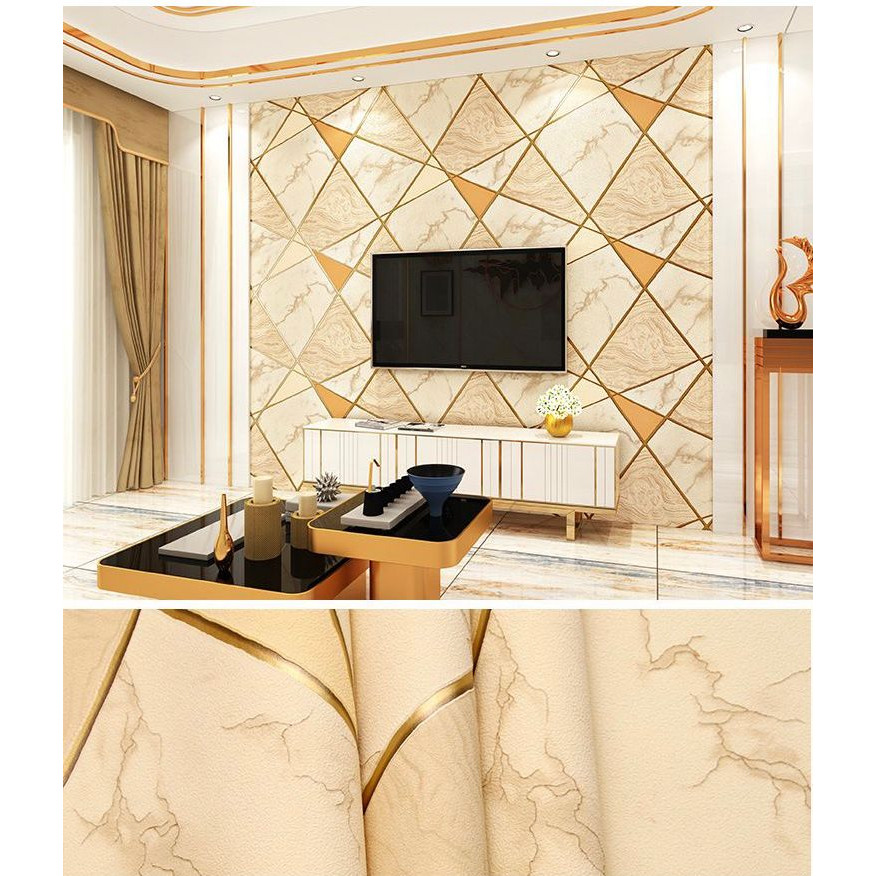 Wallpaper Sticker Dinding Geometris Anti Air PVC