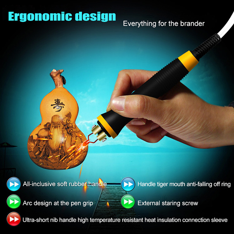 Professional Pyrography Pen Carving Soldering Electrocautery Pen Soldering Iron Pen Gourd Pyrography