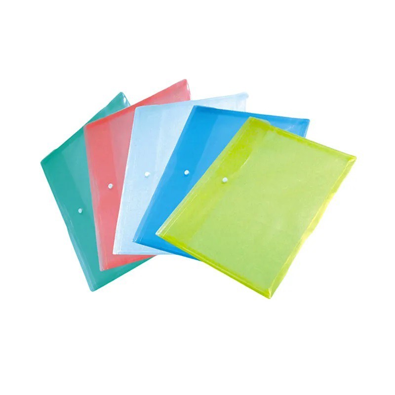 

[READY] Map Plastik Kancing / Tali Punggung JENIA Folio 5 Warna / Plastic Map Transparan F4 Colour