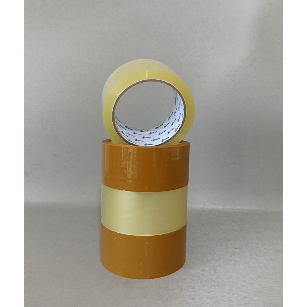 

JH8 Lakban Bening isi 6 pcs 45mm SM 100 yard - Lakban 2 inch Cokelat SM 100 Yard Solatip