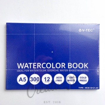 

[READY] V-TEC Watercolor Book Pad A5 300 Gsm Cold Press Buku Sketsa Cat Air 21 Cm X 15 Cm