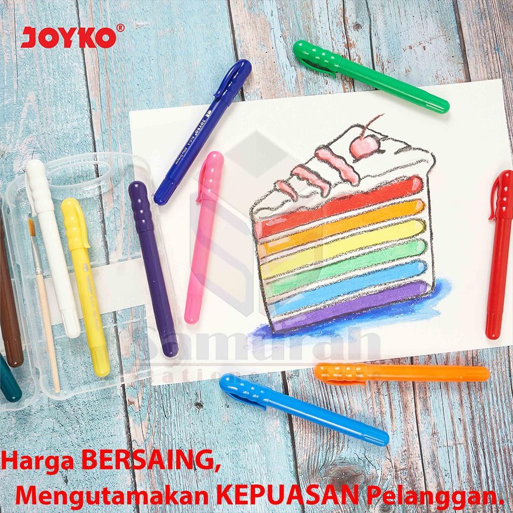 

[READY] Crayon SIlky SLC A 12 Warna + Kuas / Krayon Halus Lembut SLC-A-12 Hard Case Tidak Beracun