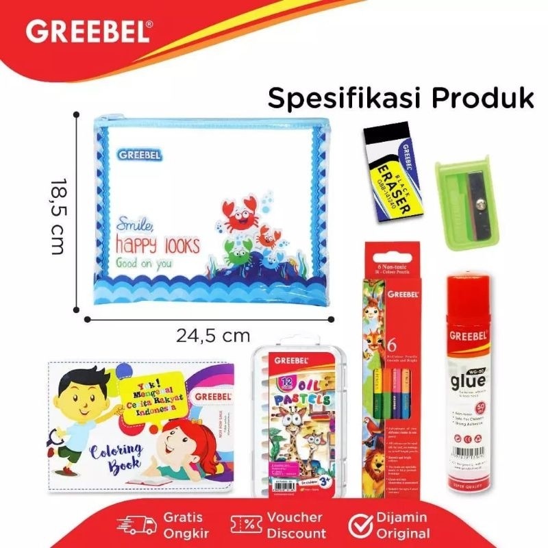 

[READY] Greebel Paket Alat Tulis TAB 2017 / set ATK crayon pensil warna pulpen