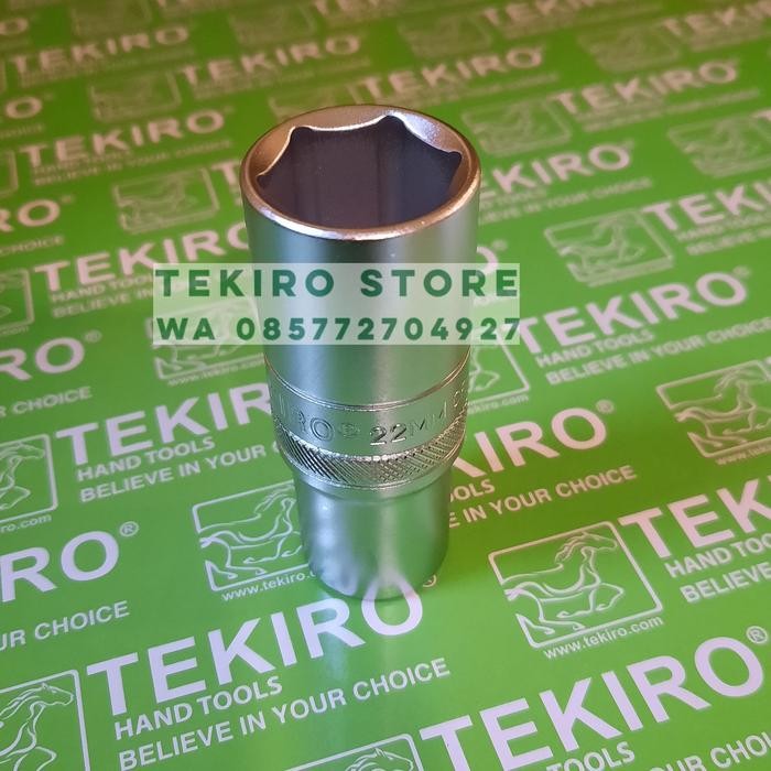 Rakitan- TEKIRO mata sock deep wall 1/2" Dr ukuran 22 mm / kunci shock panjang
