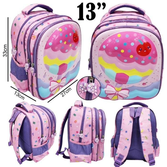 Tas Ransel Anak Sekolah Tk Perempuan Unicorn Lilac Lolipop 3Res Import