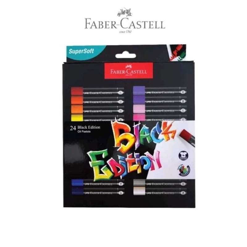 

[READY] Crayon 24 warna Black Edition Faber Castell / Oil Pastel Black Edition 24 Faber Castell