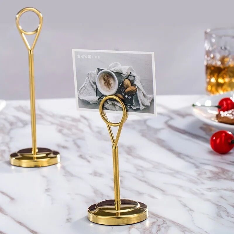 

JH8 Tiang Nomor Meja Stainless Menu Stand Table Number Holder Stand Tatakan Holder Foto Price Tag