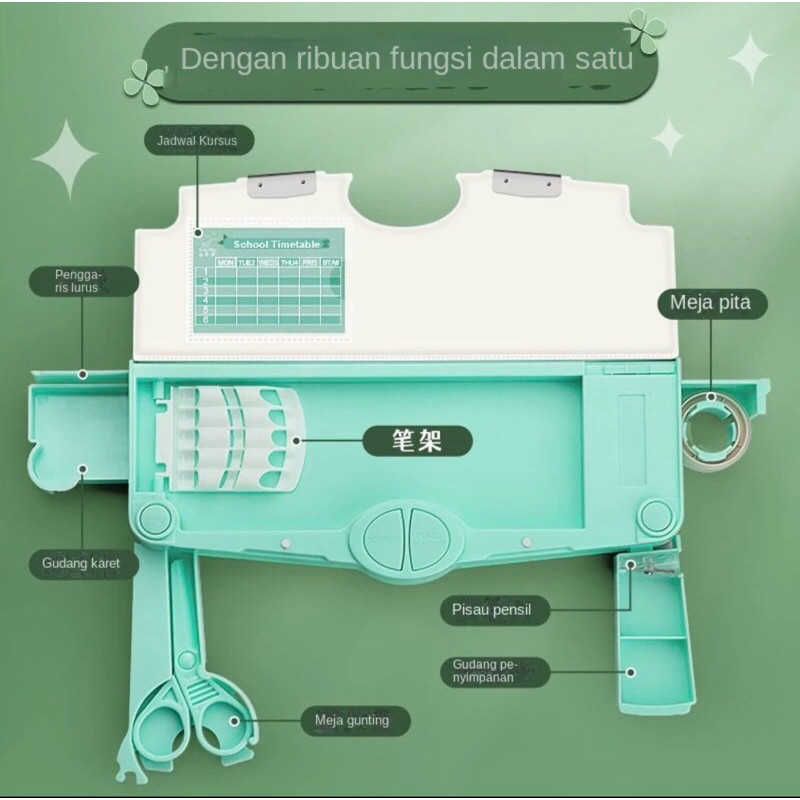 

JH8 Kotak Pensil Mekanik Tempat Pensil Multifungsi