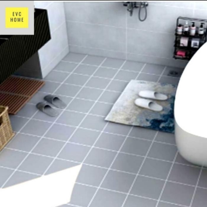 Wallpaper Lantai Kamar Mandi Bertekstur berserat tidak licin 3m x 60cm