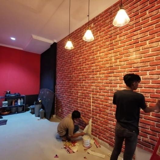 WALLPAPER DINDING BUKAN STICKER WALLPAPER 3D BATU BATA